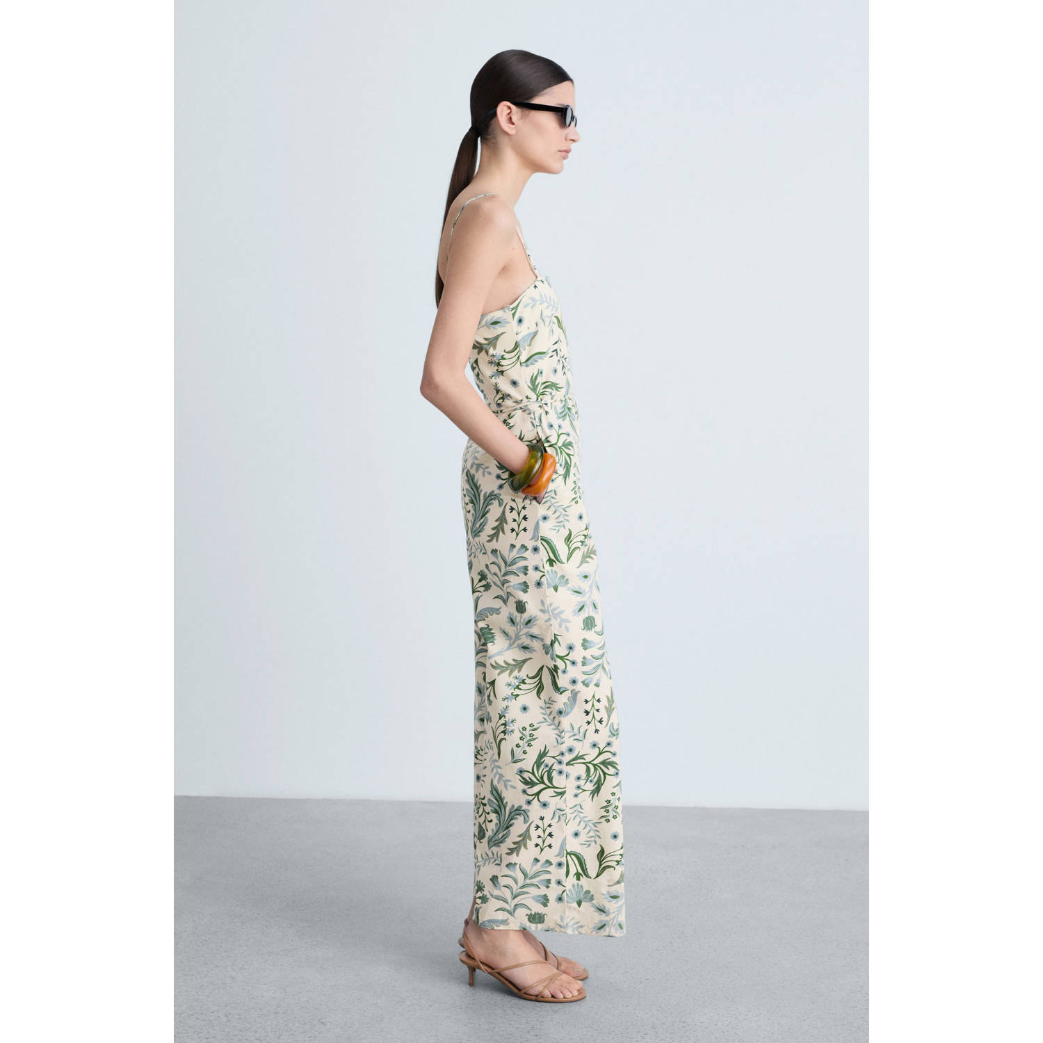 Mango linnen wide leg jumpsuit ecru