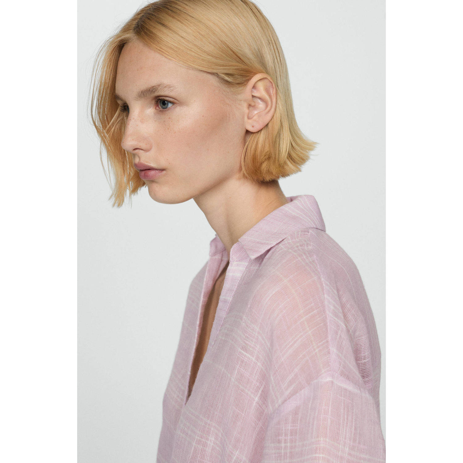 Mango blouse lichtroze