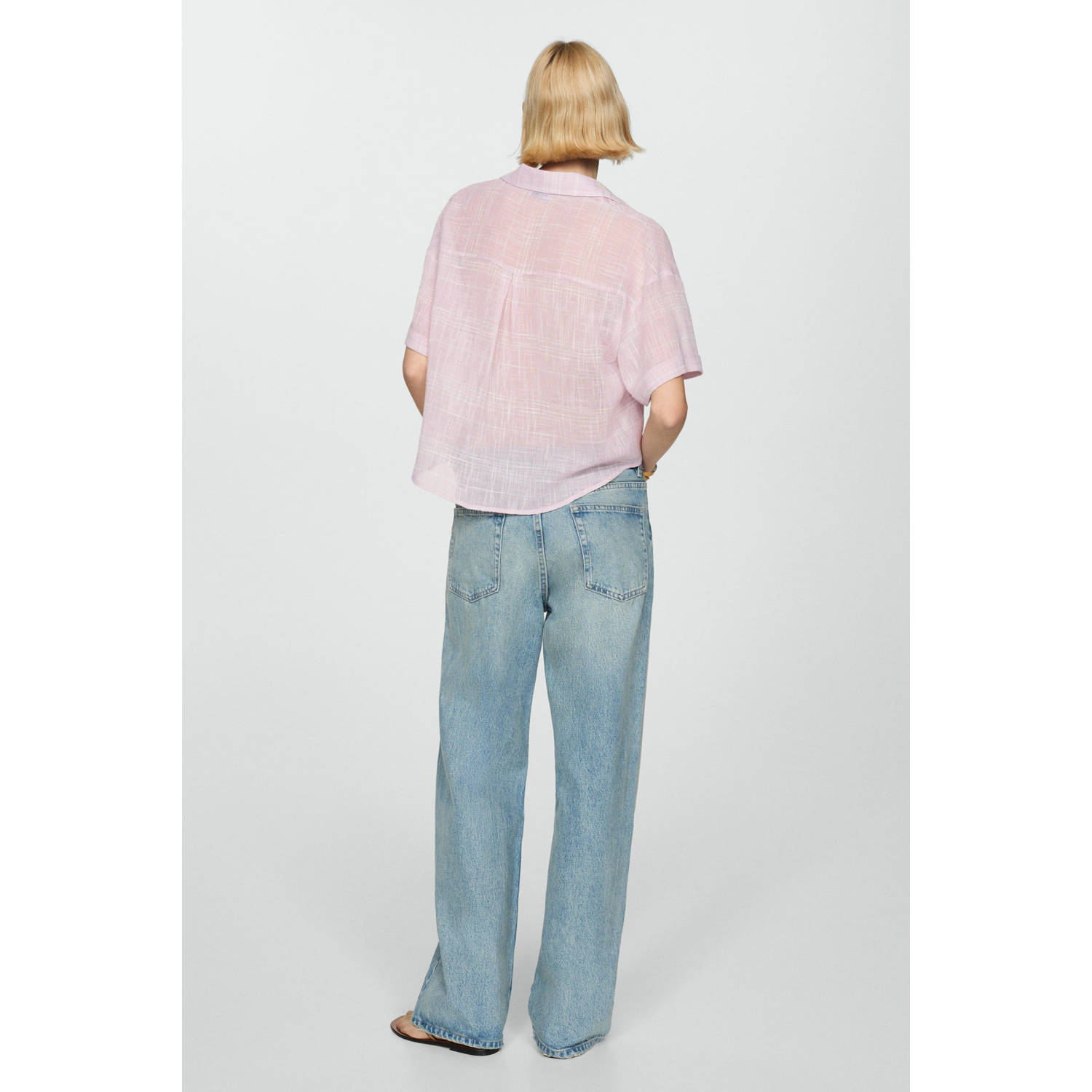 Mango blouse lichtroze