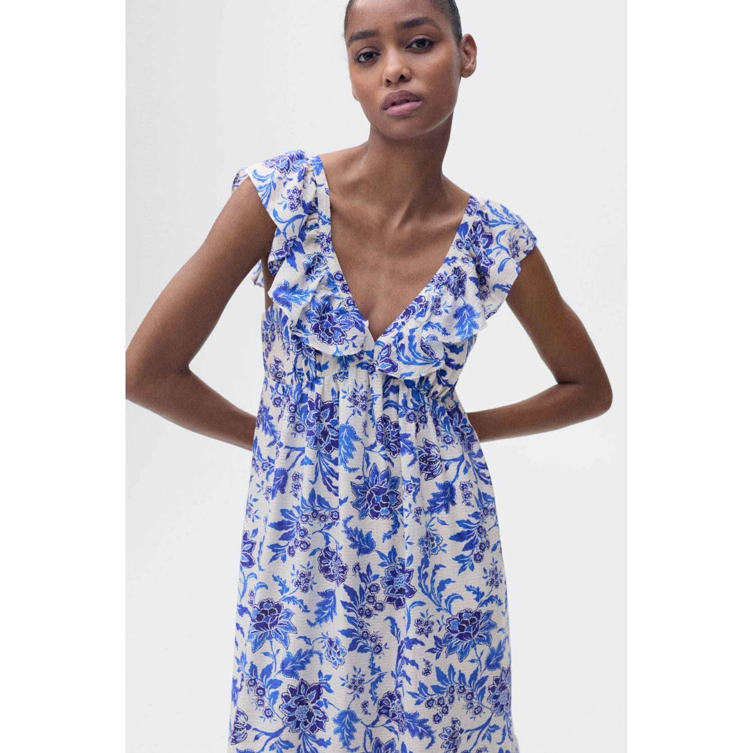 Mango midi jurk blauw
