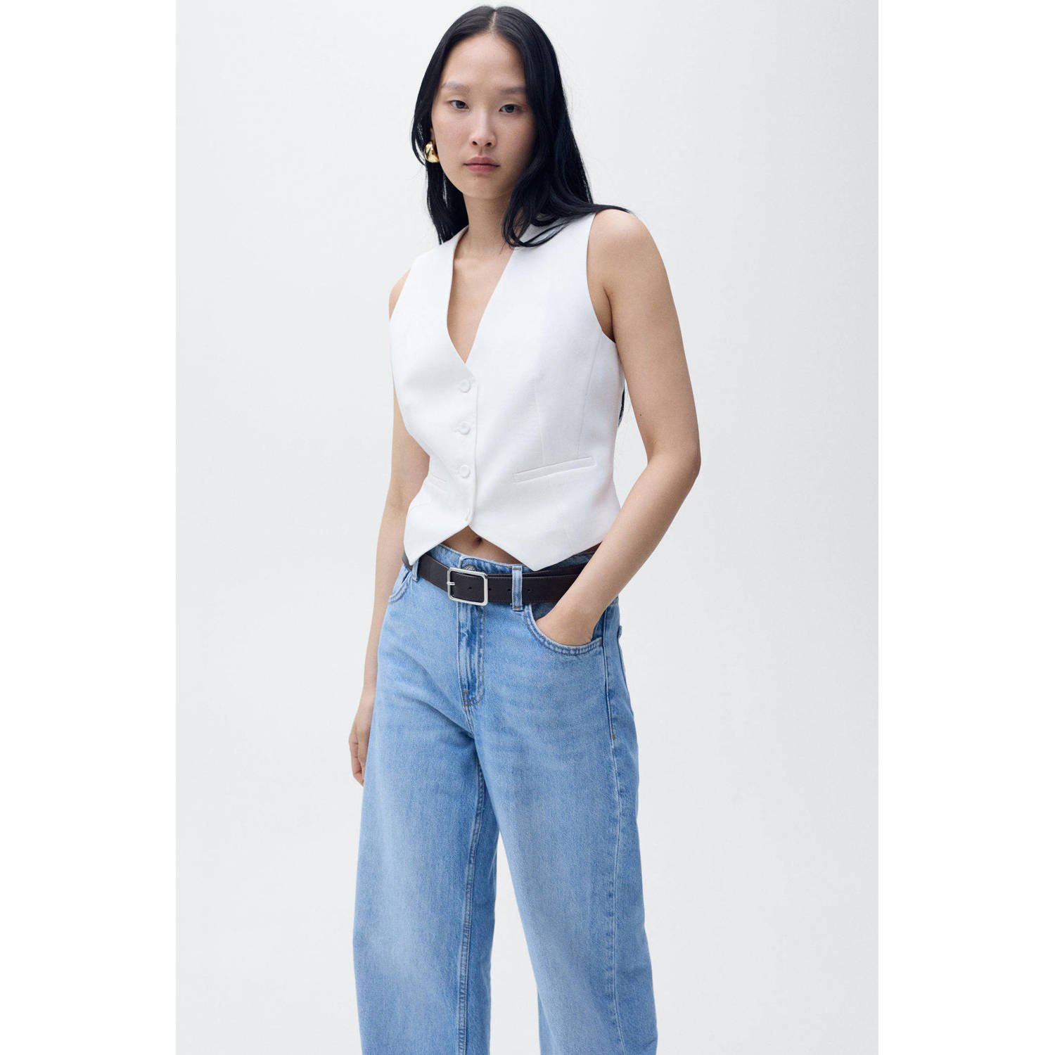 Mango gilet wit