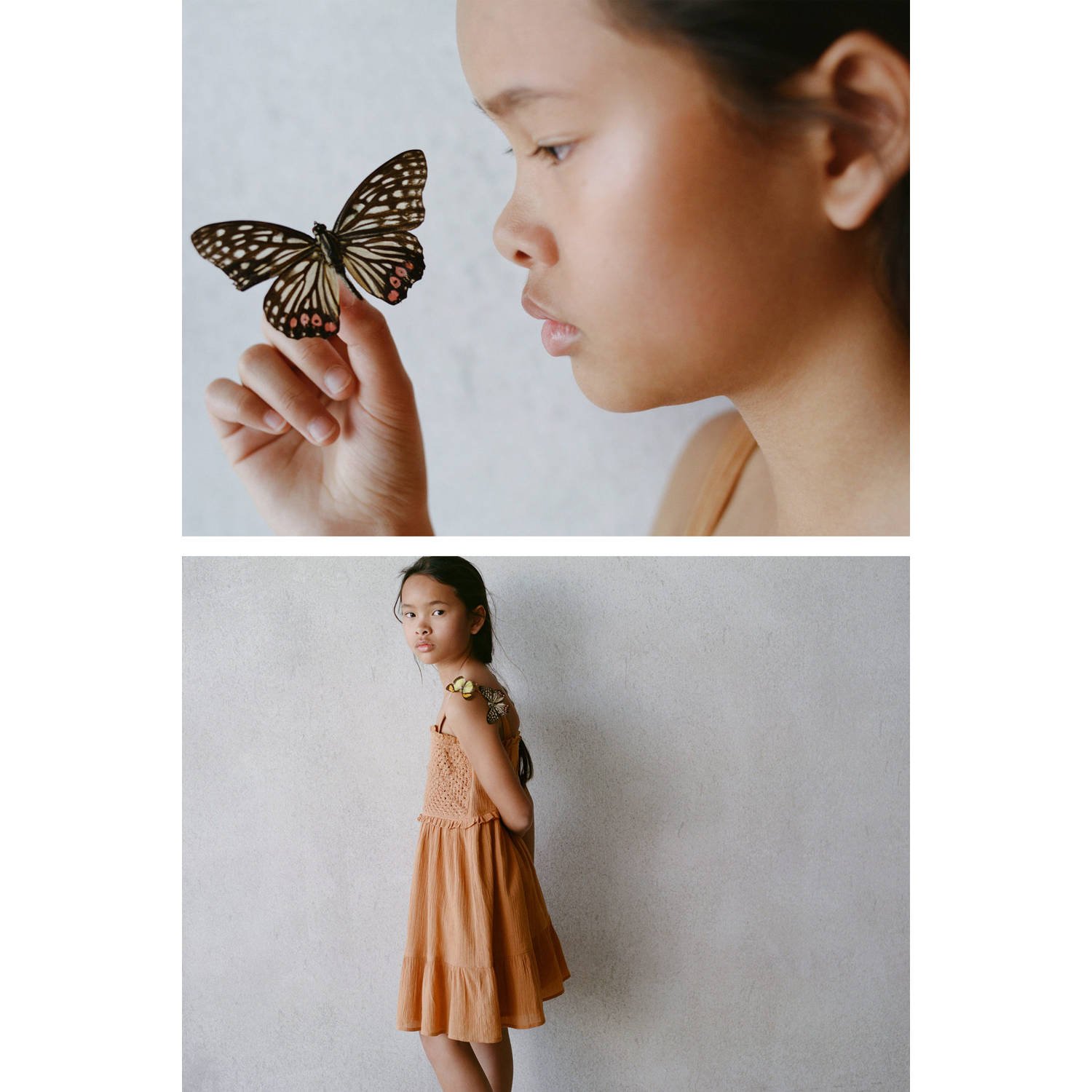 Mango Kids zomerjurk gehaakt oranje