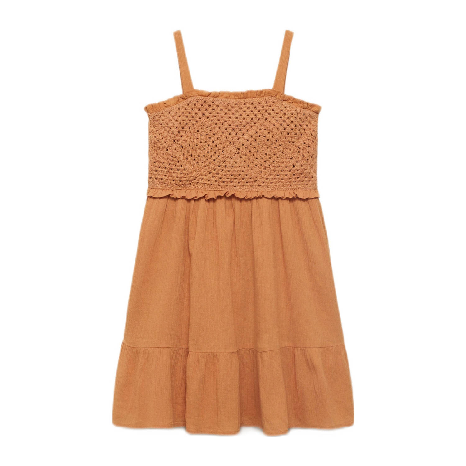 Mango Kids zomerjurk gehaakt oranje