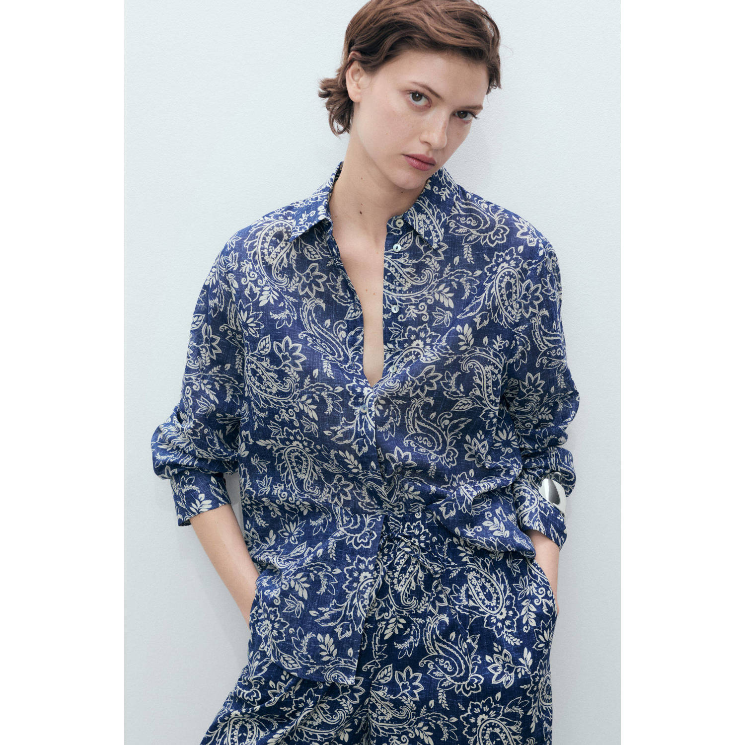 Mango blouse blauw
