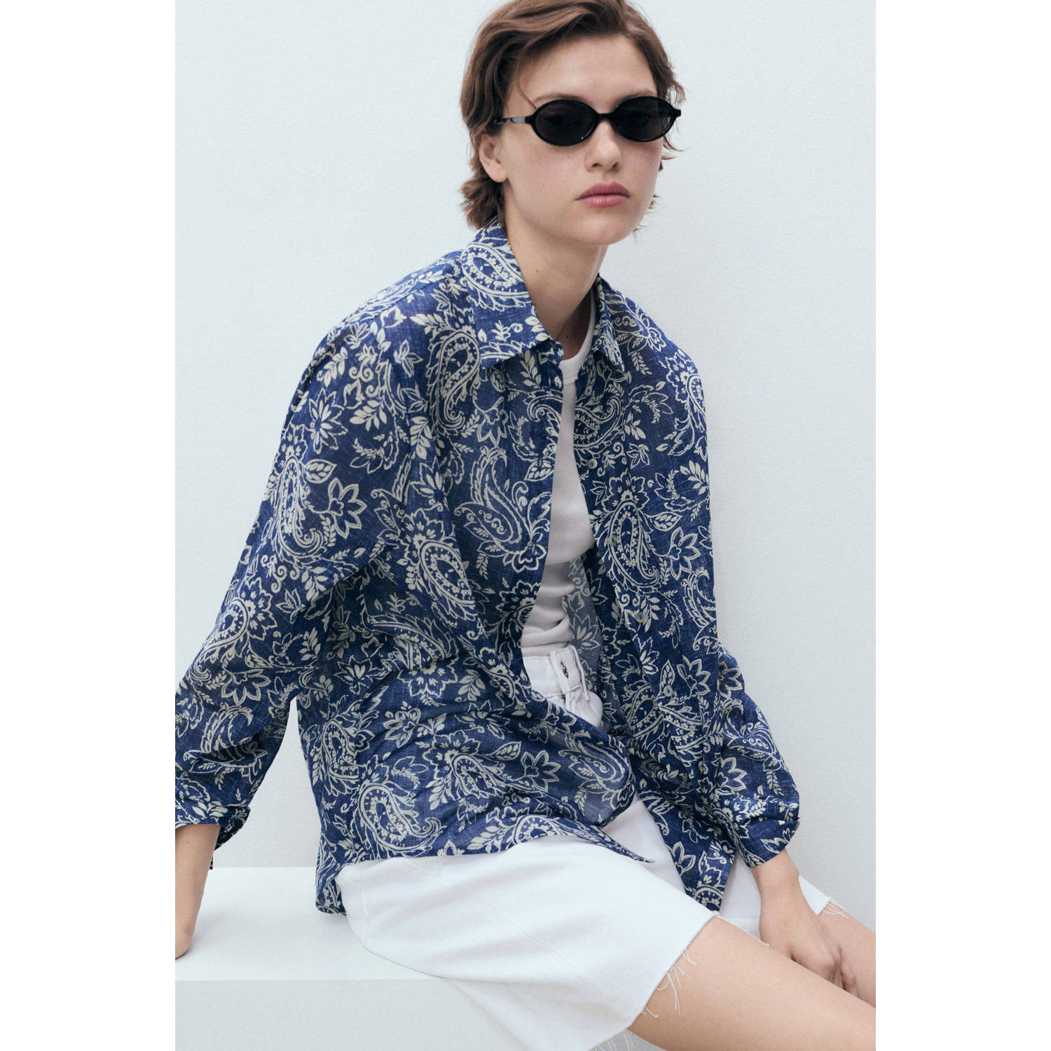 Mango blouse blauw