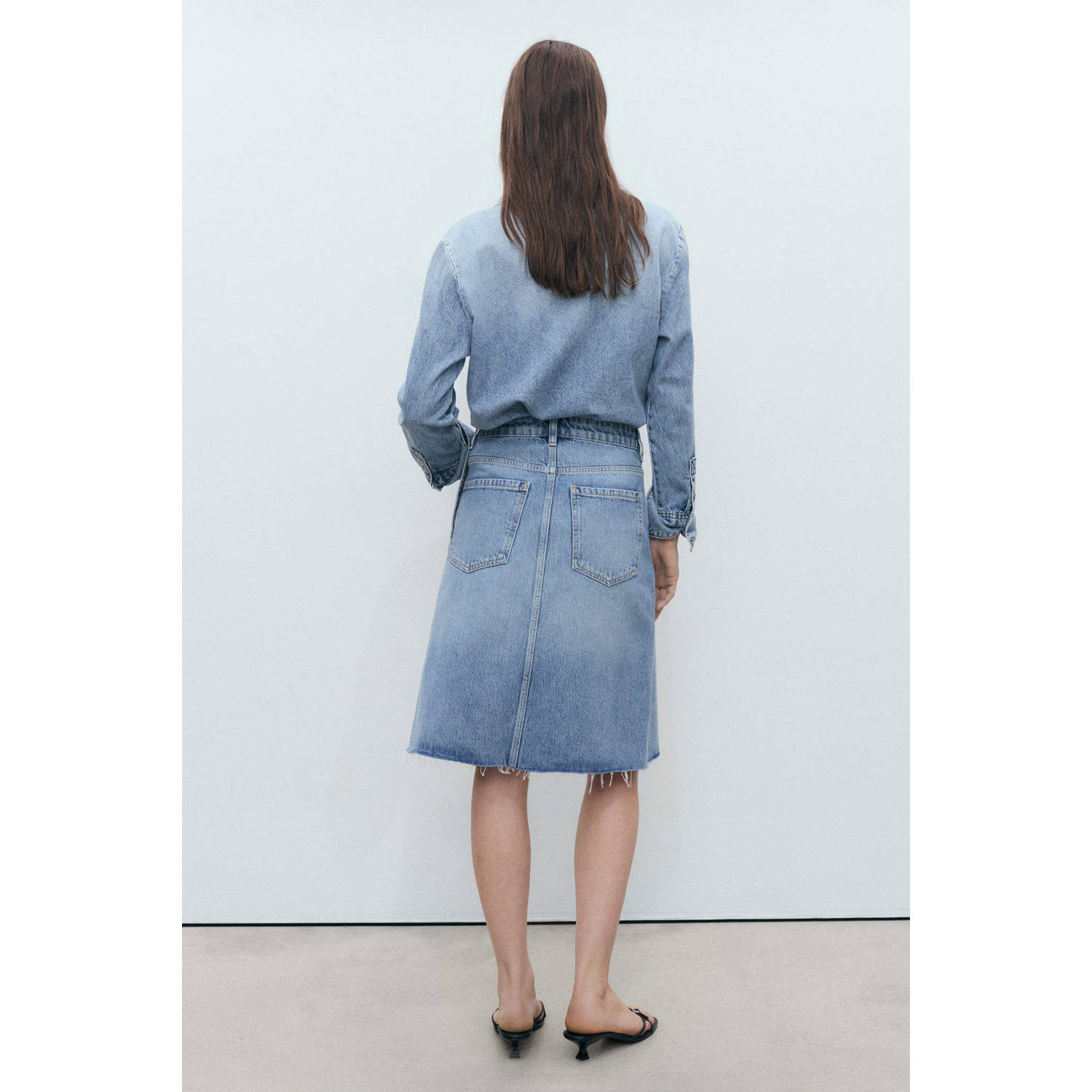 Mango denim spijkerrok medium blue denim