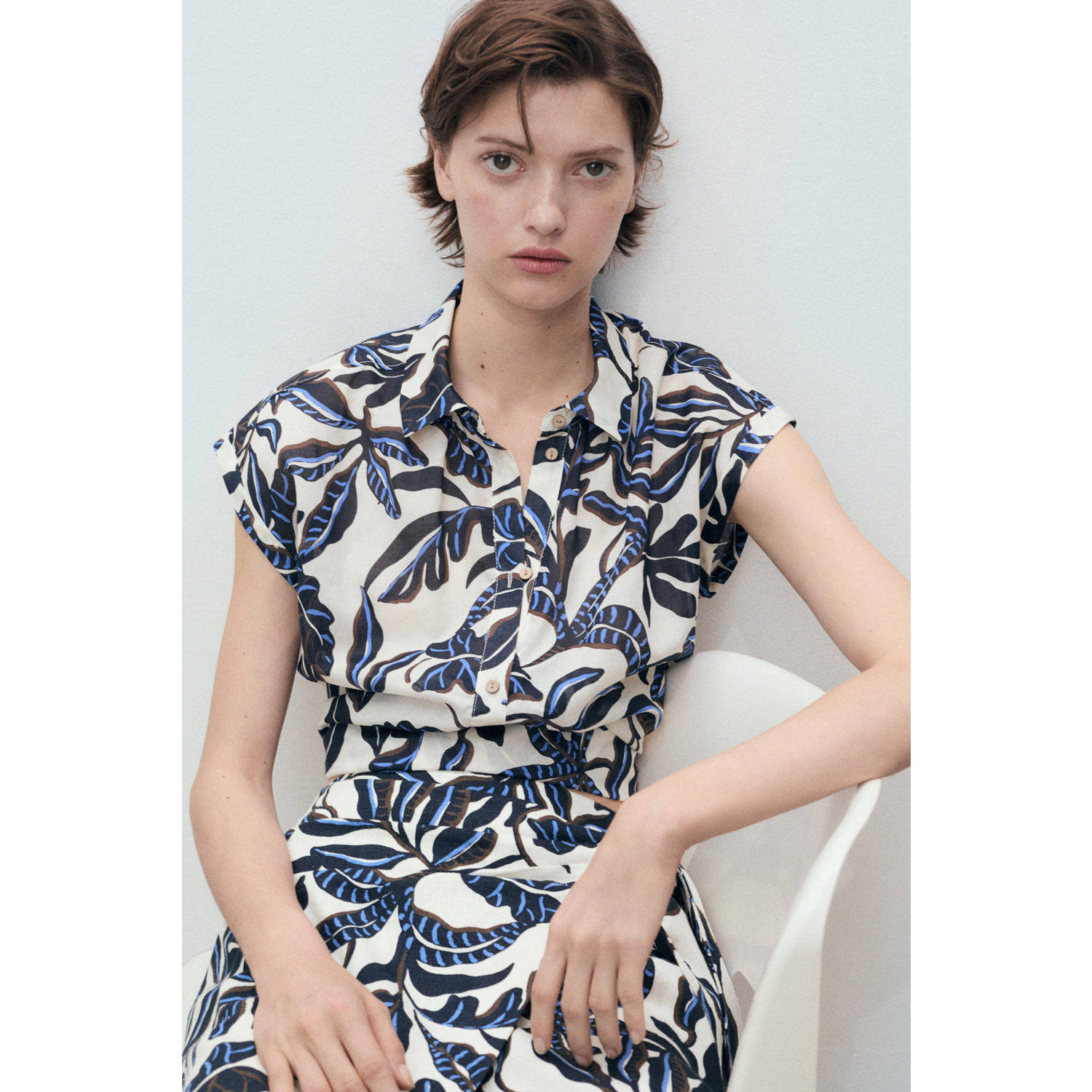 Mango blouse ecru
