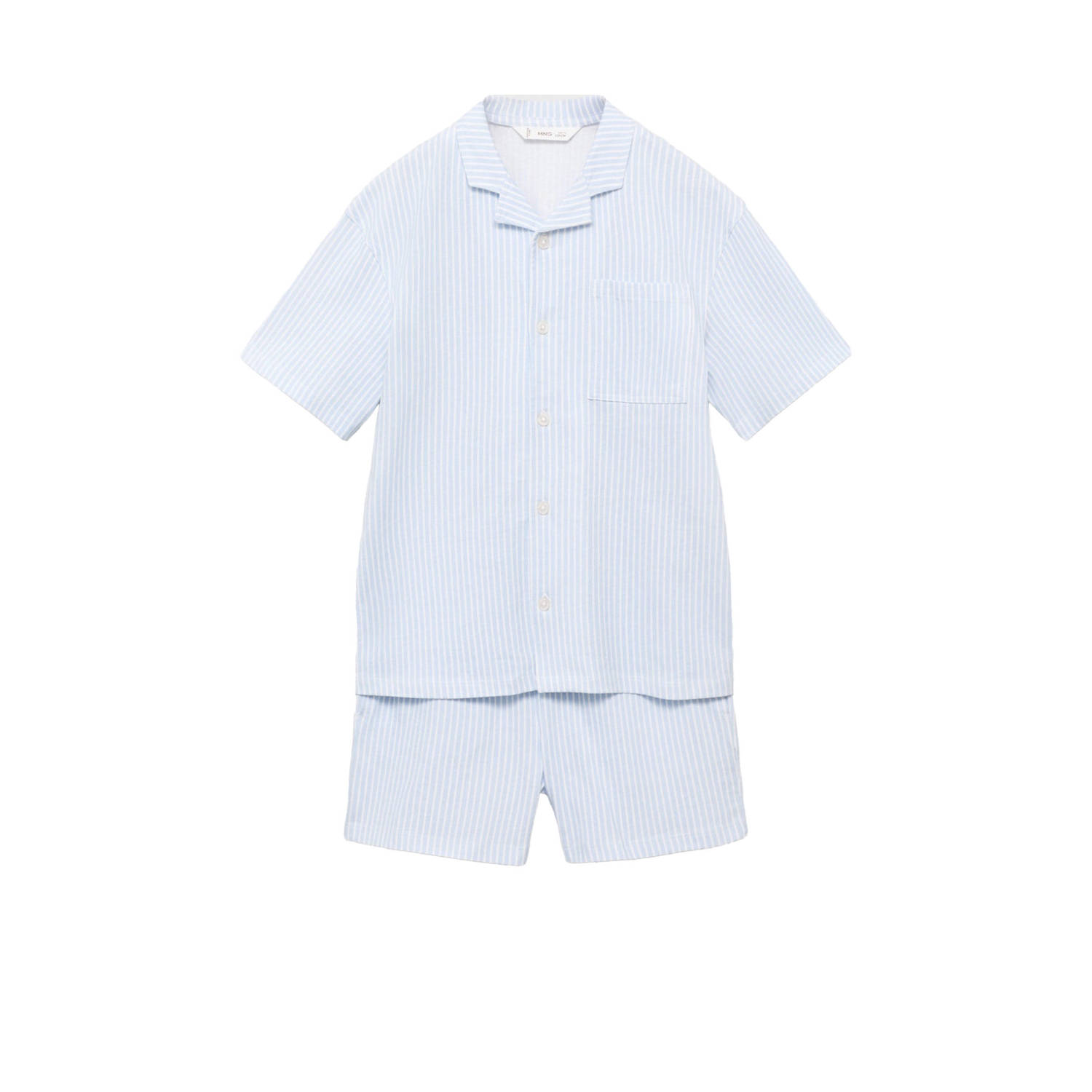 Mango Kids shortama lichtblauw wit