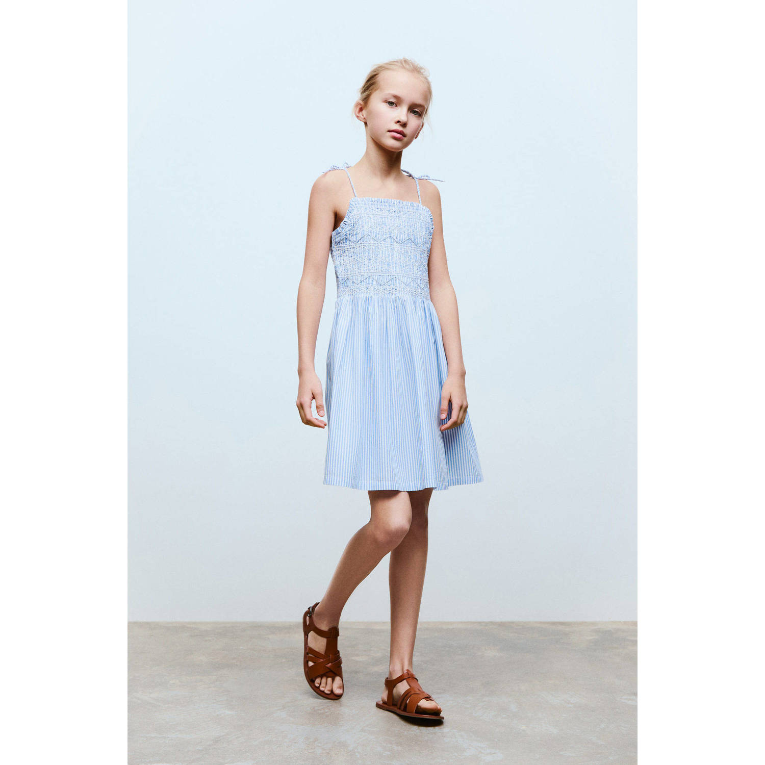 Mango Kids zomerjurk lichtblauw