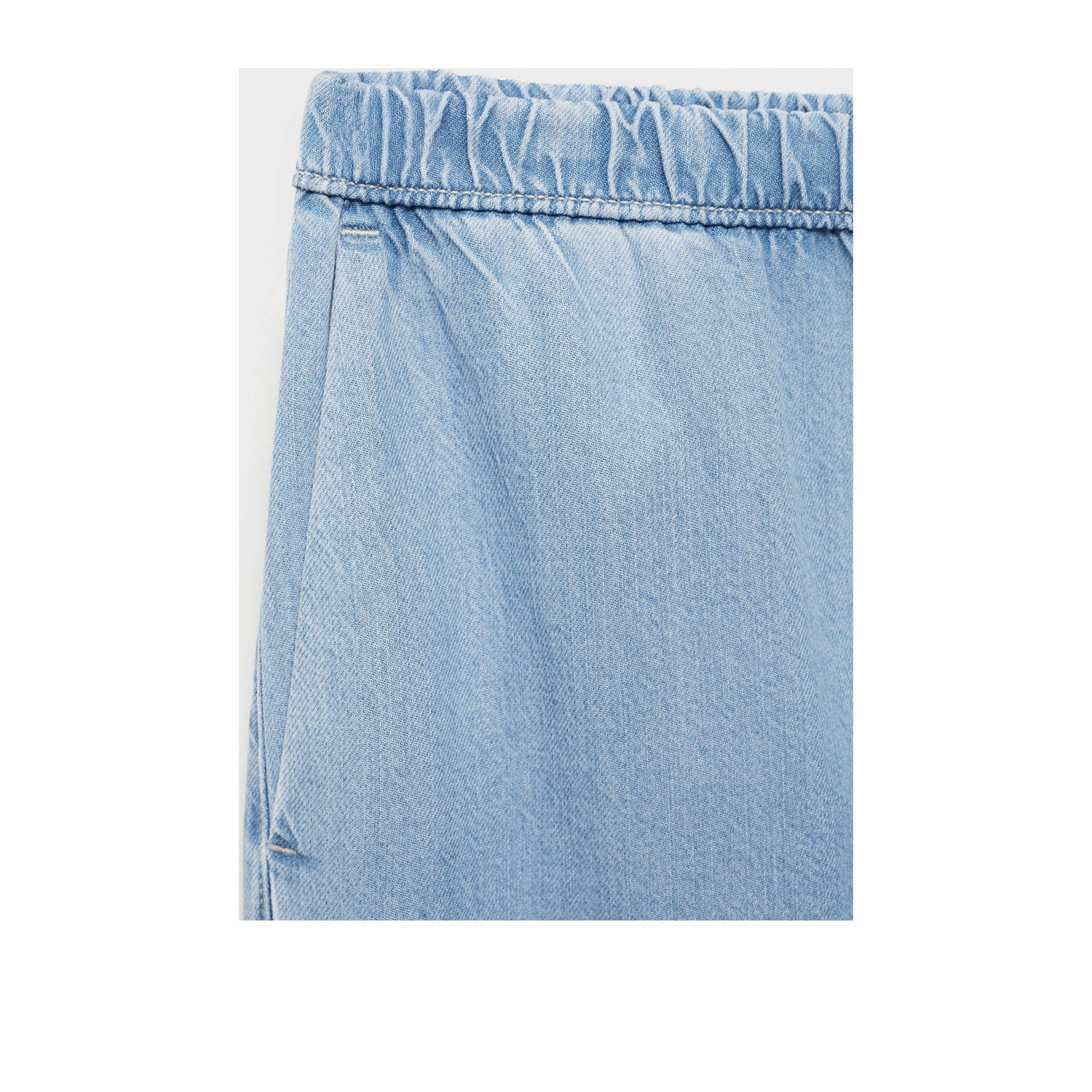 Mango denim wide leg regular waist broek light blue denim