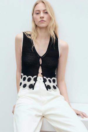 gilet zwart crochet