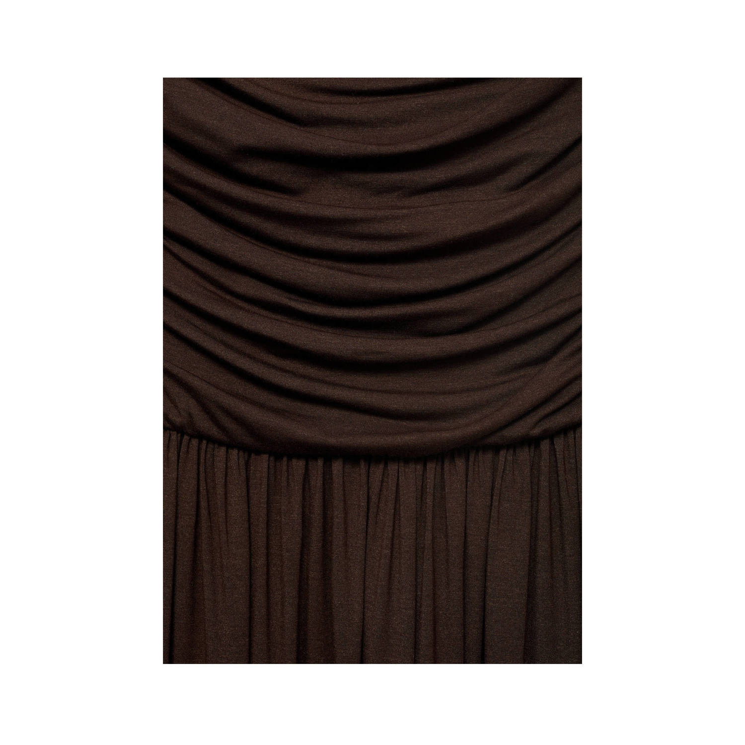 Mango midi jurk donkerbruin