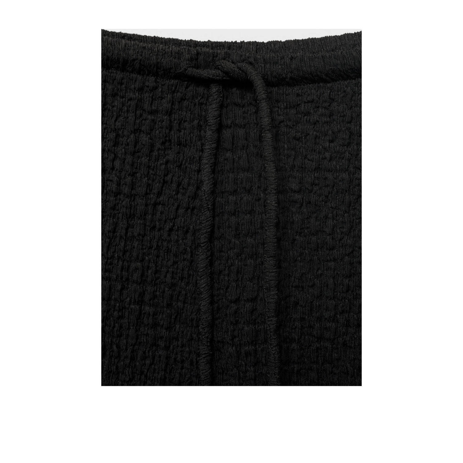 Mango wide leg regular waist casual broek zwart