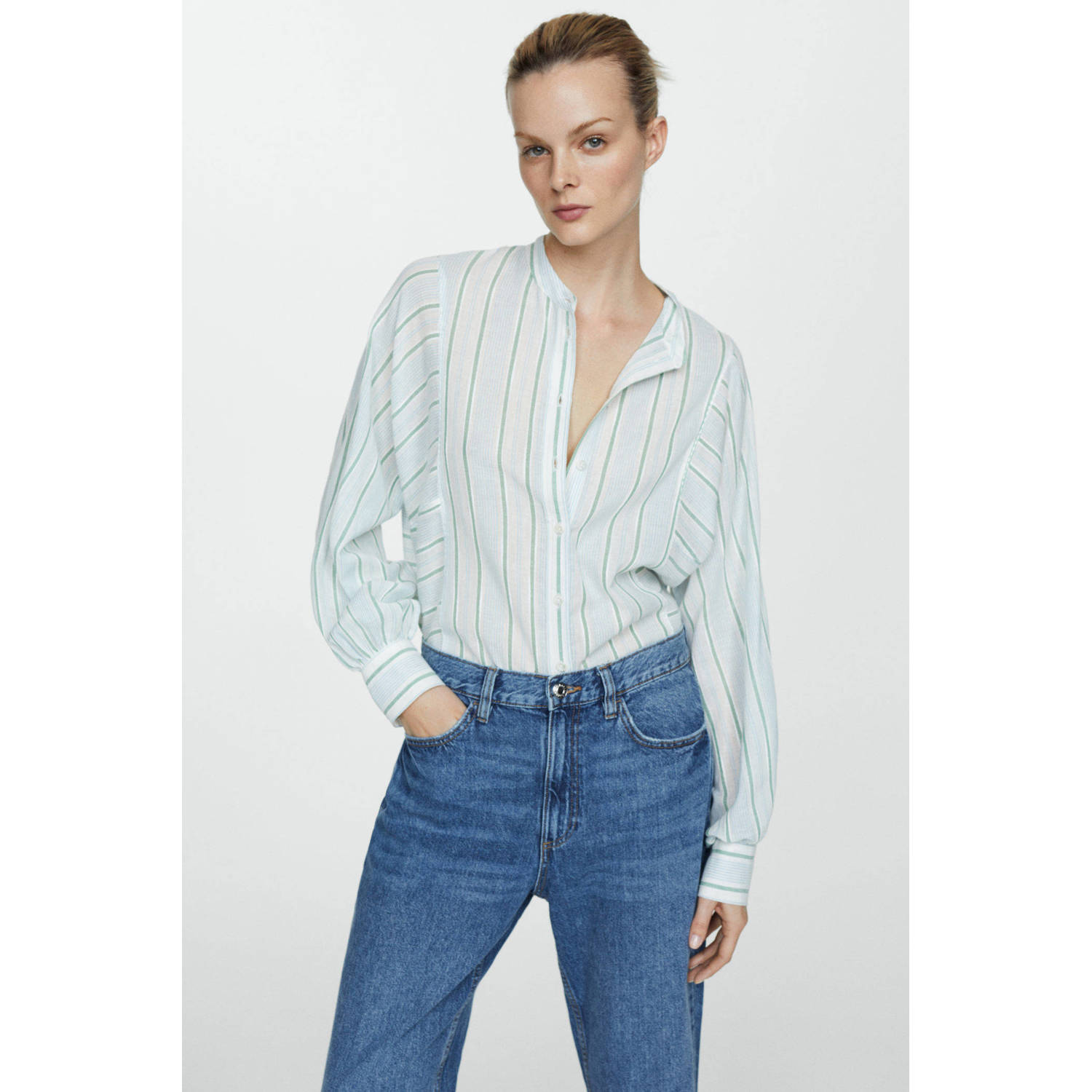 Mango blouse lichtblauw