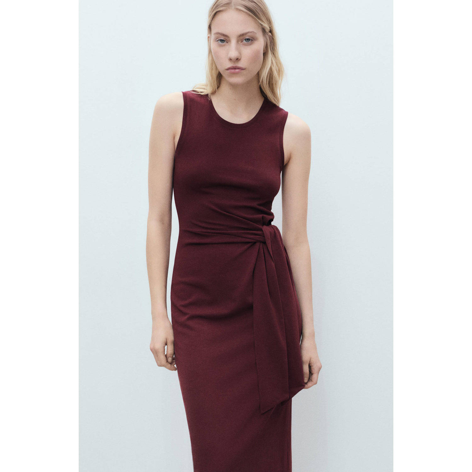 Mango zomerjurk donkerrood