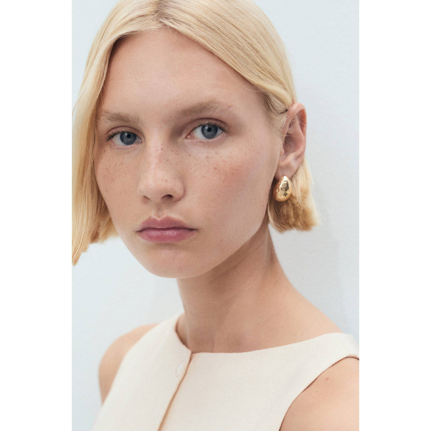 Mango linnen mini jurk ecru