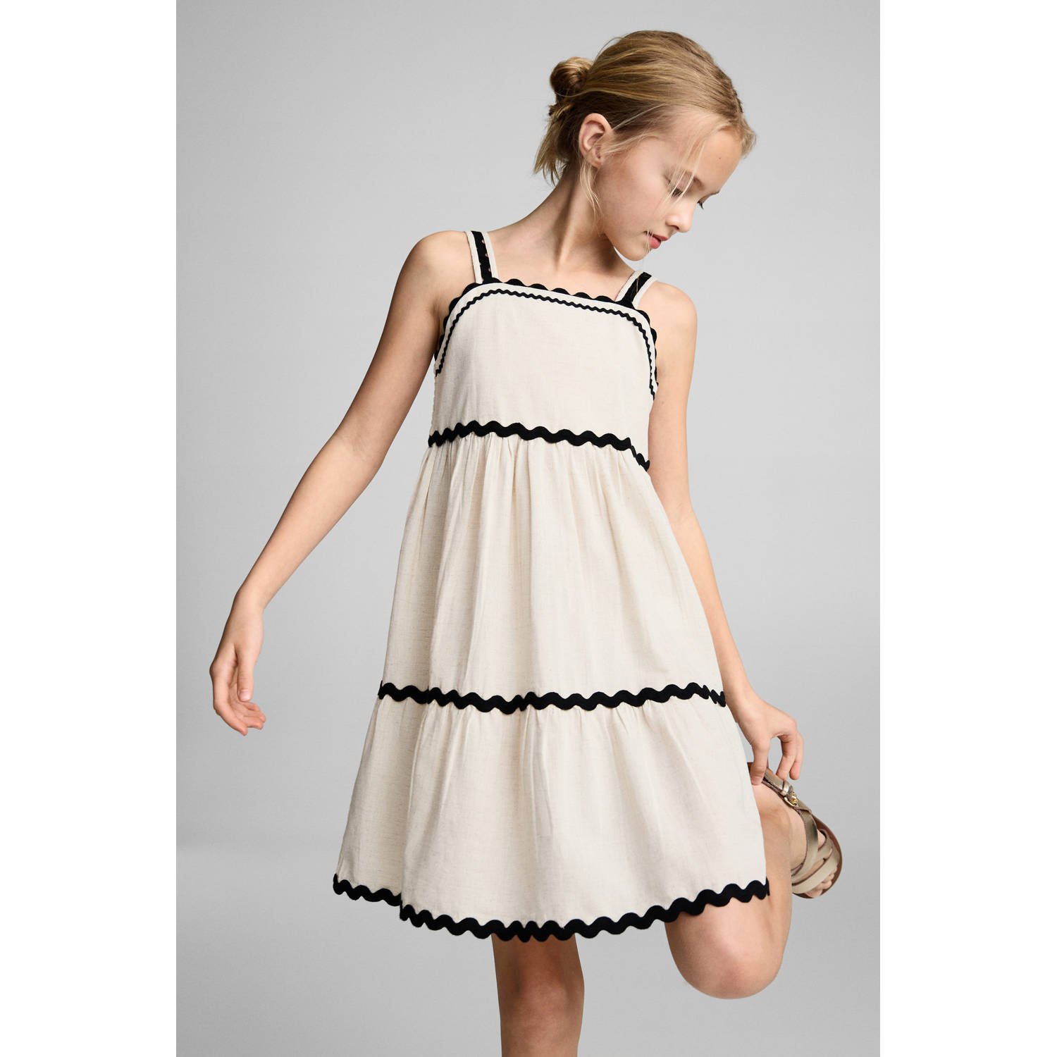 Mango Kids korte jurk beige