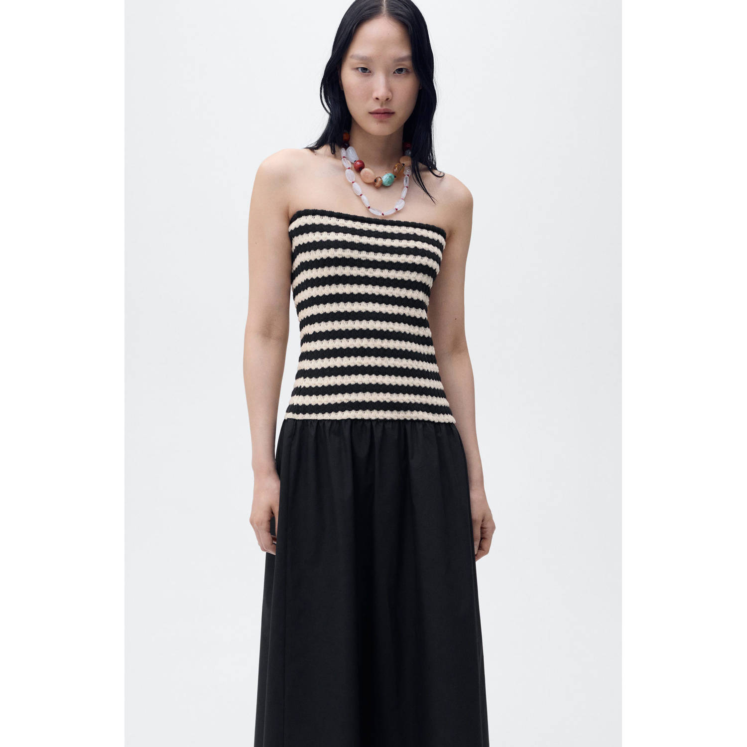 Mango midi jurk gebreid zwart