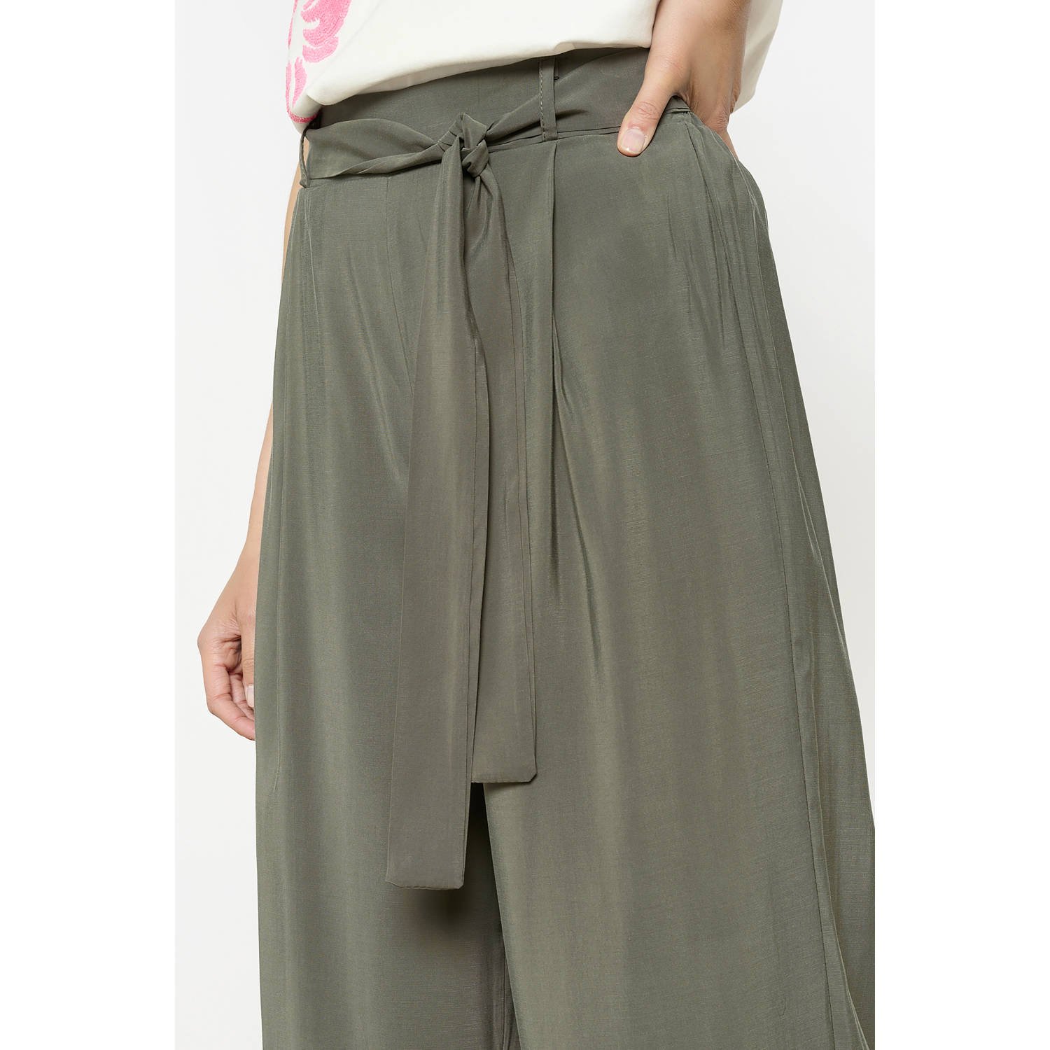 LOLALIZA straight regular waist broek kaki