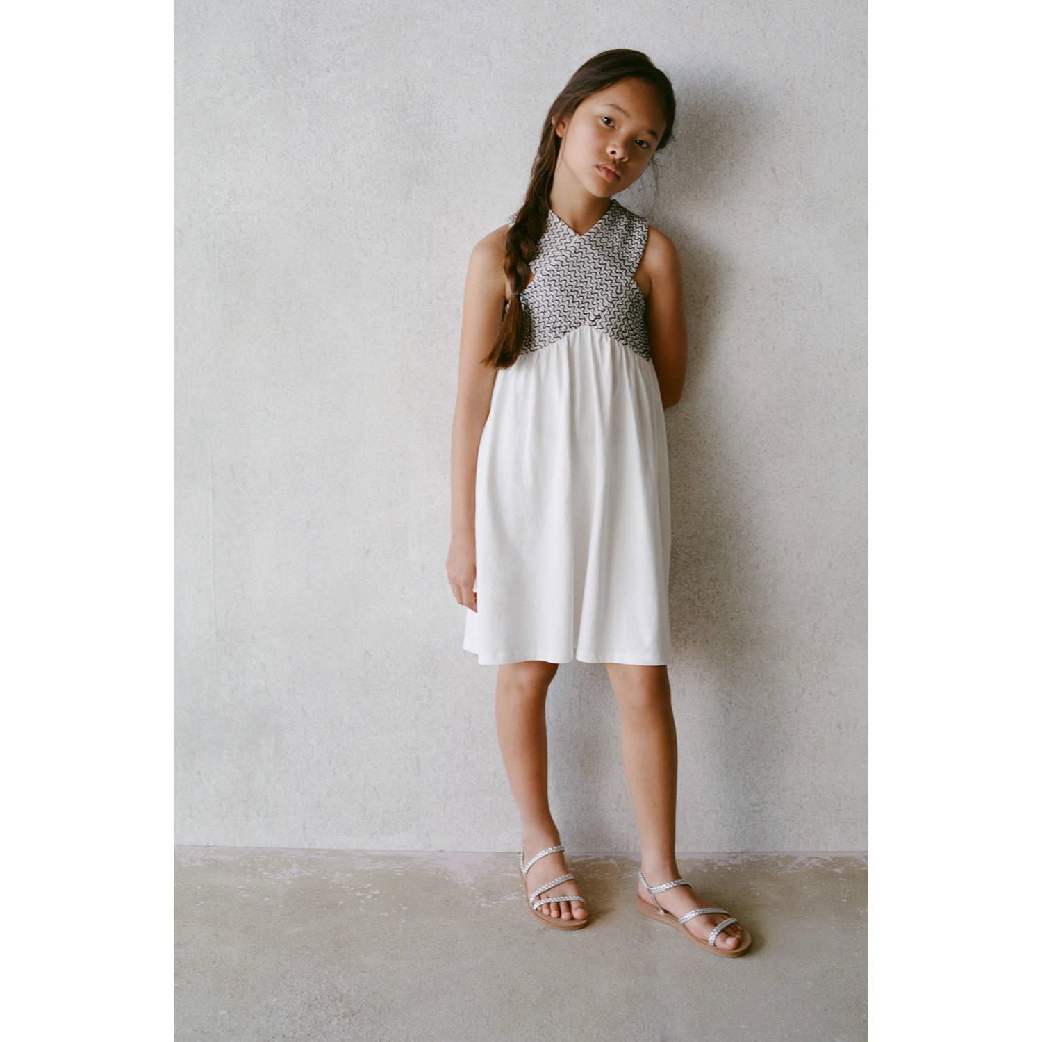 Mango Kids korte jurk wit