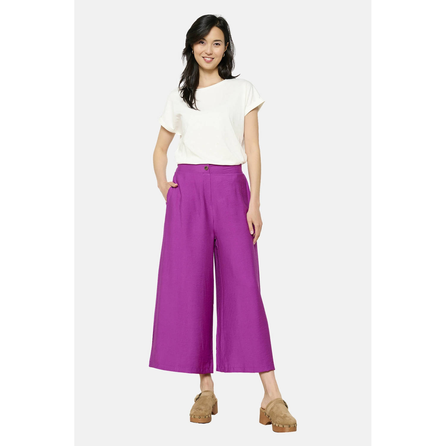 LOLALIZA wide leg regular waist culotte violet