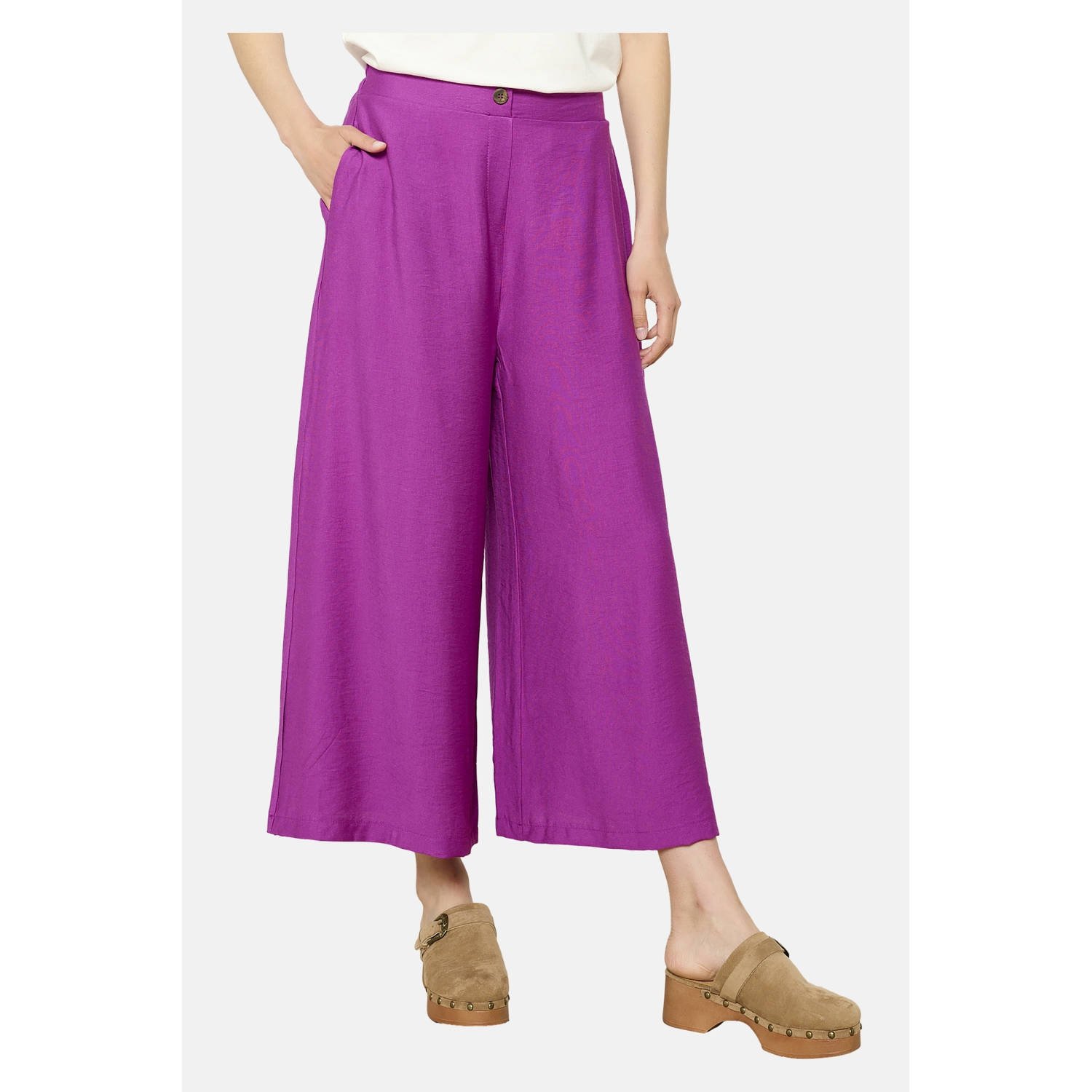 LOLALIZA wide leg regular waist culotte violet