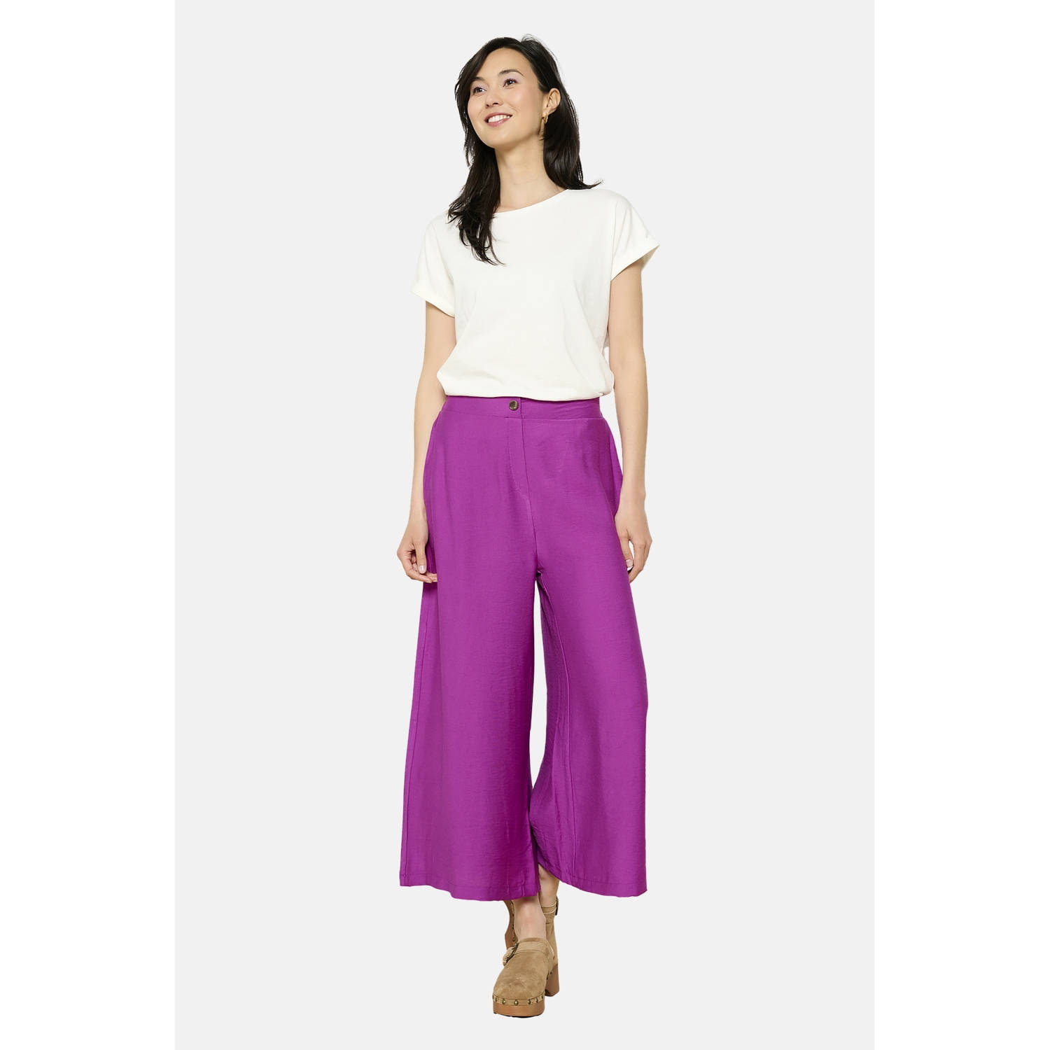 LOLALIZA wide leg regular waist culotte violet