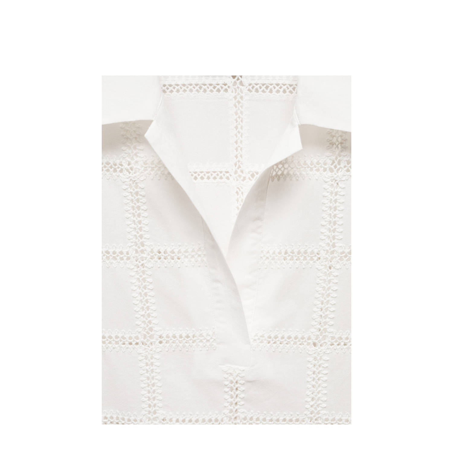 Mango top wit broderie