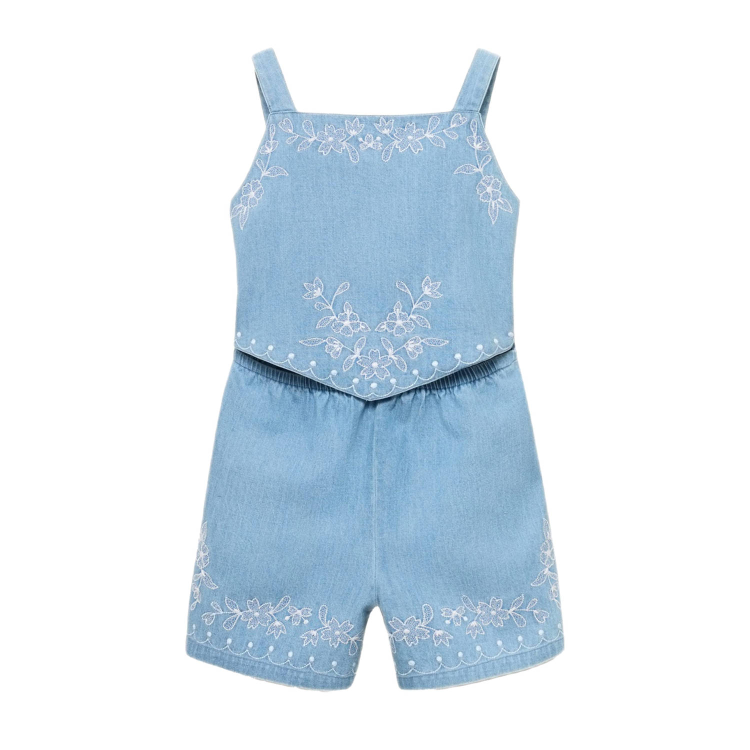 Mango Kids denim lichtblauw playsuit