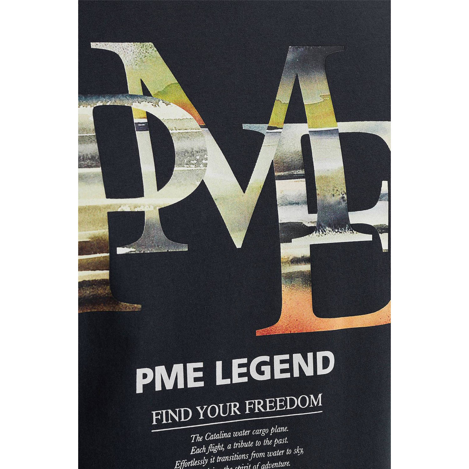 PME Legend regular T-shirt donkerblauw