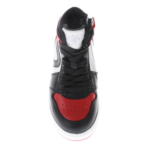 Pinocchio leren sneakers rood/zwart/wit
