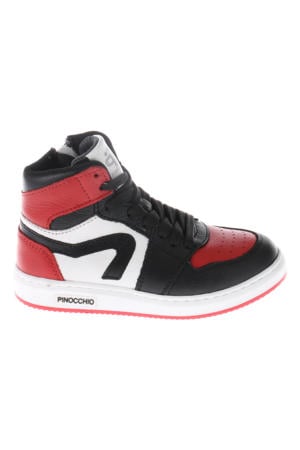 leren sneakers rood/zwart/wit