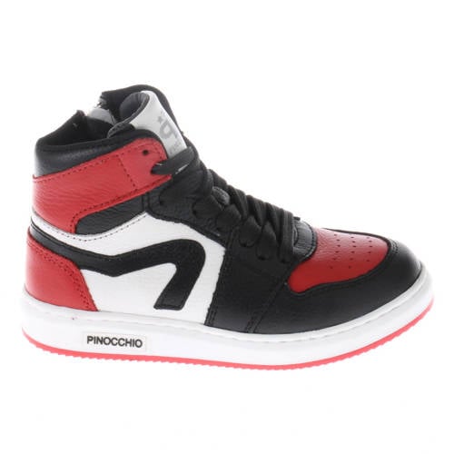 Pinocchio leren sneakers rood/zwart/wit afbeelding