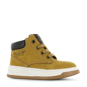 leren sneakers okergeel