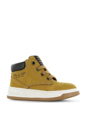 leren sneakers okergeel