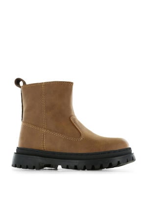 leren enkelboots cognac