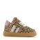 Shoesme leren sneakers met ponyhair en panterprint beige/zwart
