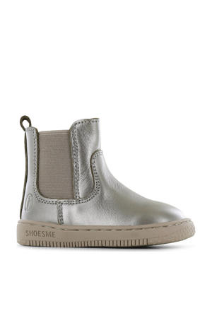 leren enkelboots champagne goud