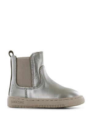 leren enkelboots champagne goud