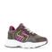 Shoesme chunky leren sneakers bruin/paars