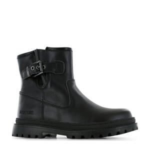 leren bikerboots zwart
