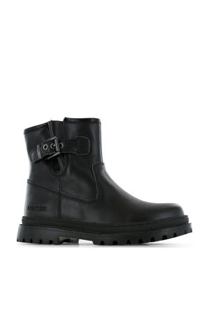 leren bikerboots zwart