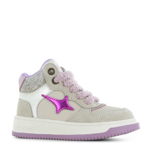 suède sneakers beige/lila