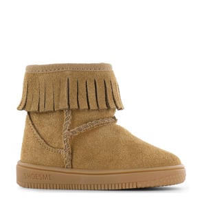 suède enkelboots cognac