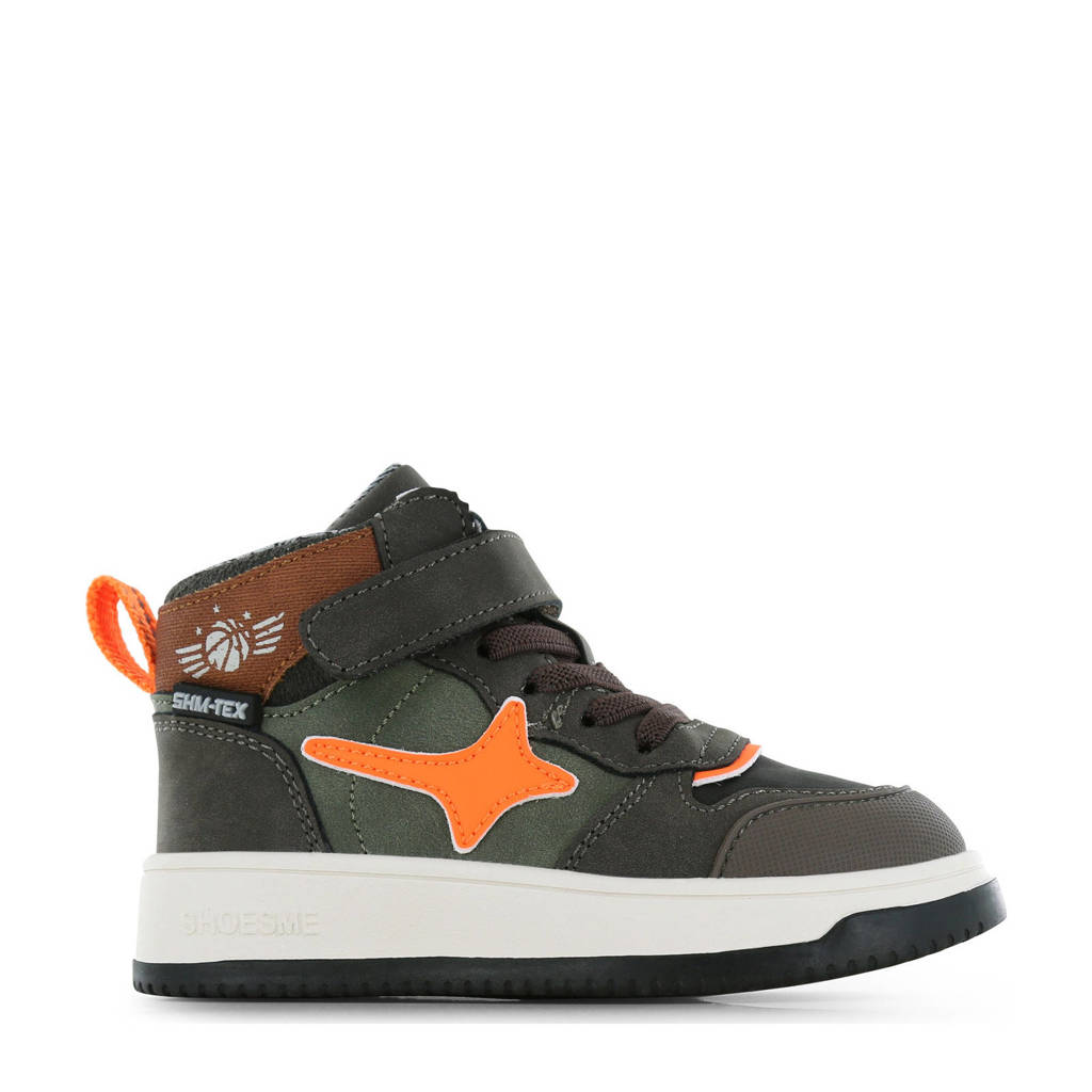 Shoesme waterproof leren sneakers donkerbruin wehkamp