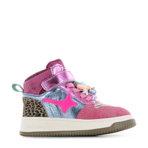 leren sneakers roze