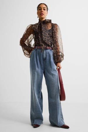 tailored wide leg jeans blauw