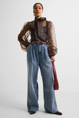 tailored wide leg jeans blauw