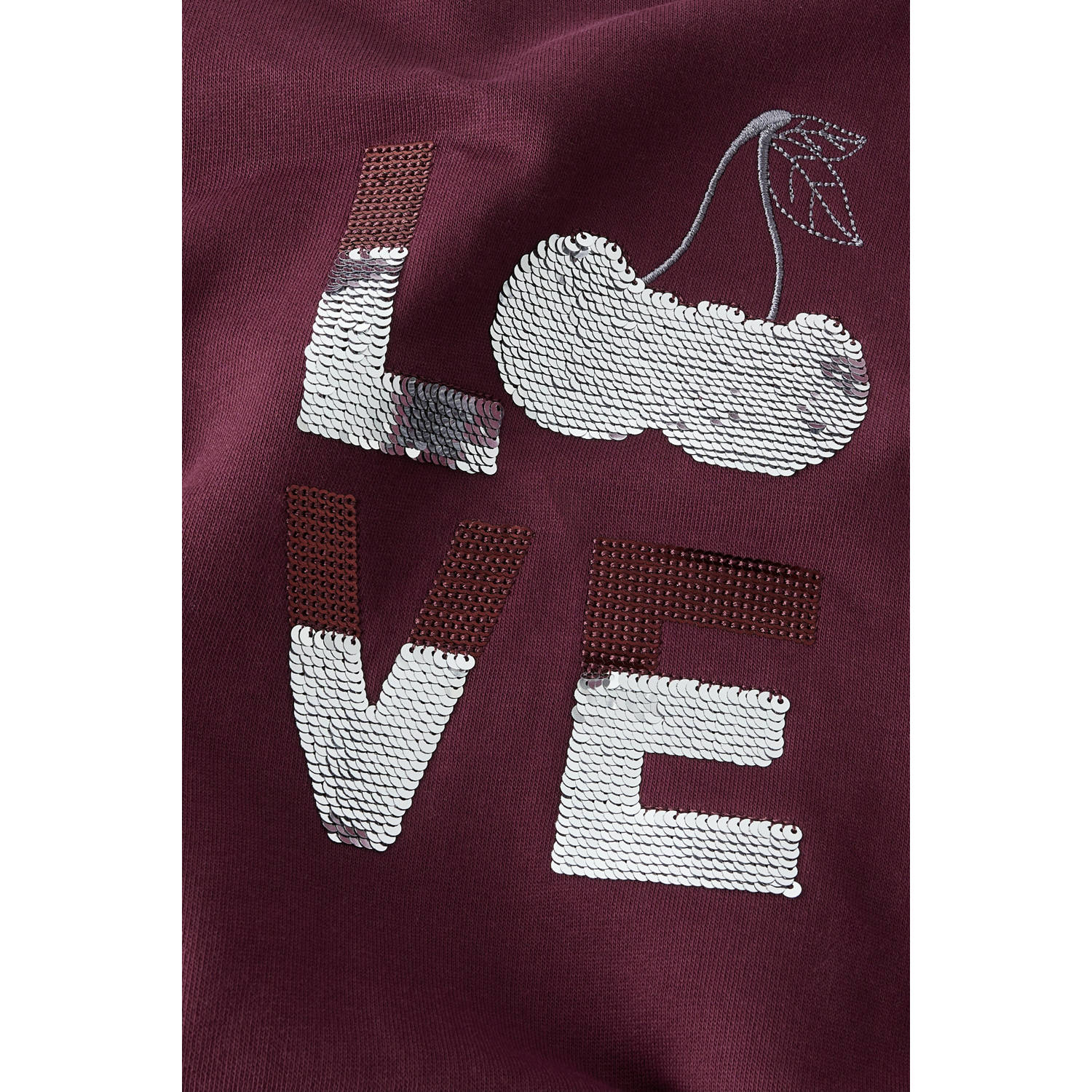 NAME IT KIDS sweater donkerrood met pailletten