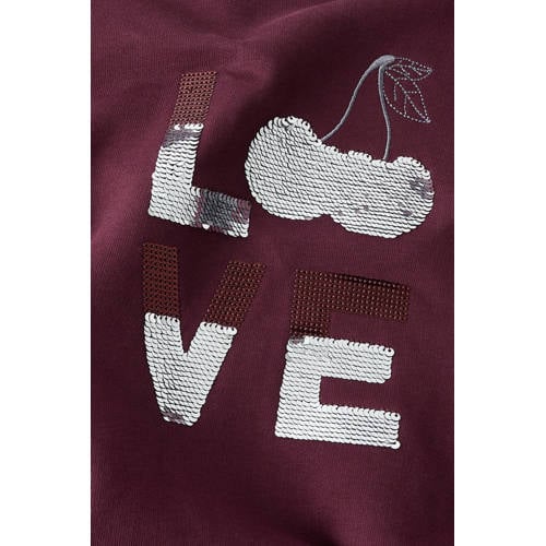 NAME IT KIDS sweater donkerrood met pailletten afbeelding